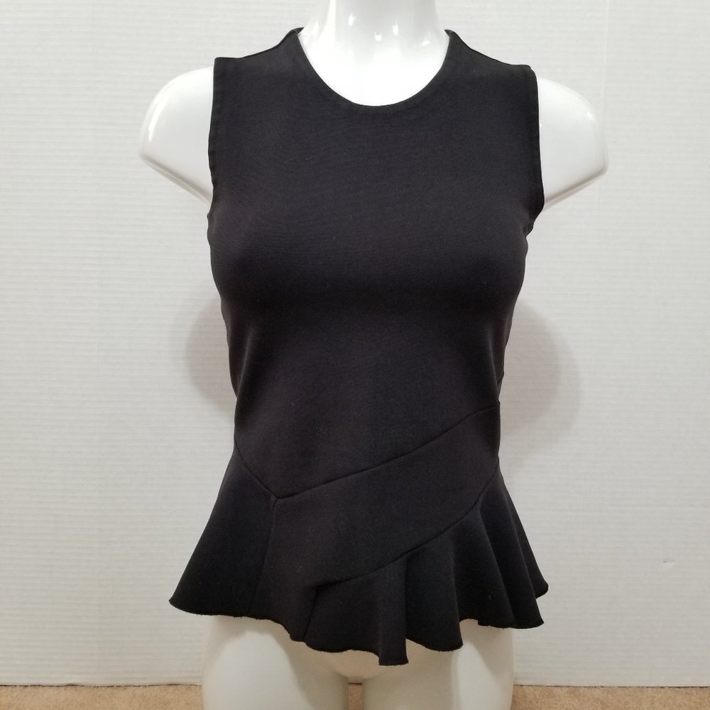 J.Crew top XS Structured Flutter-Hem asymmetrical peplum sleeveless fitted